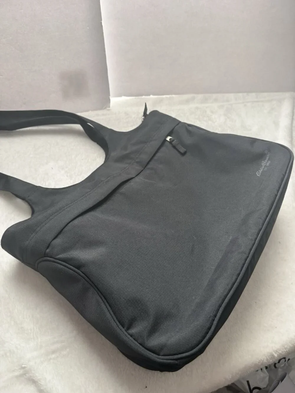 Eddie Bauer Messenger Bag Laptop/ Gig/ Travel Black Canvas Shoulder Straps 15”